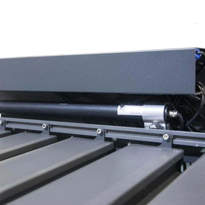 10′ × 10′ (3 × 3 m) Aluminum Louver Roof Slatted Pergola with Motorized Retractable Side Screens, TMG-LPG11-PRO TMG Industrial