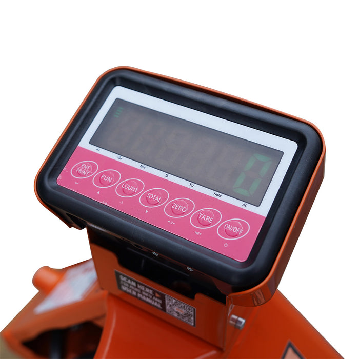 TMG-FPJ110S 11000 lb heavy duty scale pallet jack with 48" forks and 2" LCD display
