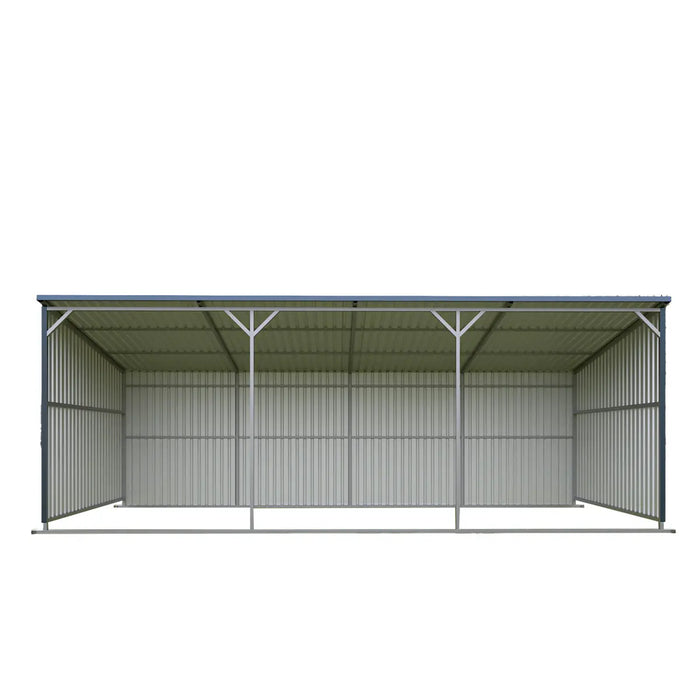 12' x 27' Horse Run-In Shed with Portable Skid Mount and Wide Front Opening for Livestock Shelter