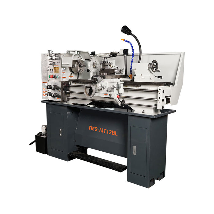 TMG-MT12BL 12" x 37" precision benchtop lathe with 1.5 HP motor, 64–1500 RPM and ASA D1-4 spindle
