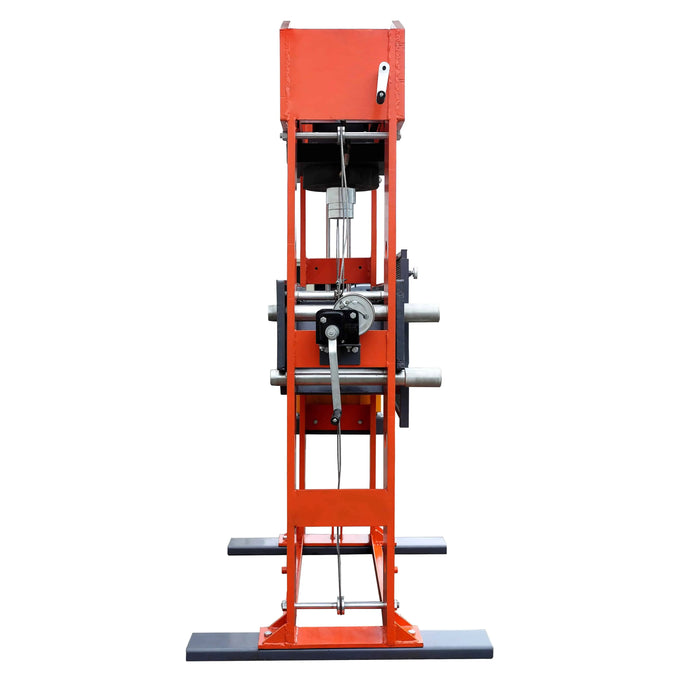 150 Ton Capacity Hydraulic Shop Press, Heavy Duty Pressing, Protective Grid Guard, Fully Welded H-Frame, TMG-SP150