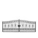 TMG Industrial 20-ft Bi-Parting Deluxe Wrought Iron Ornamental Gate, 100% Solid Forged Steel, Powder Coated, TMG-MG20