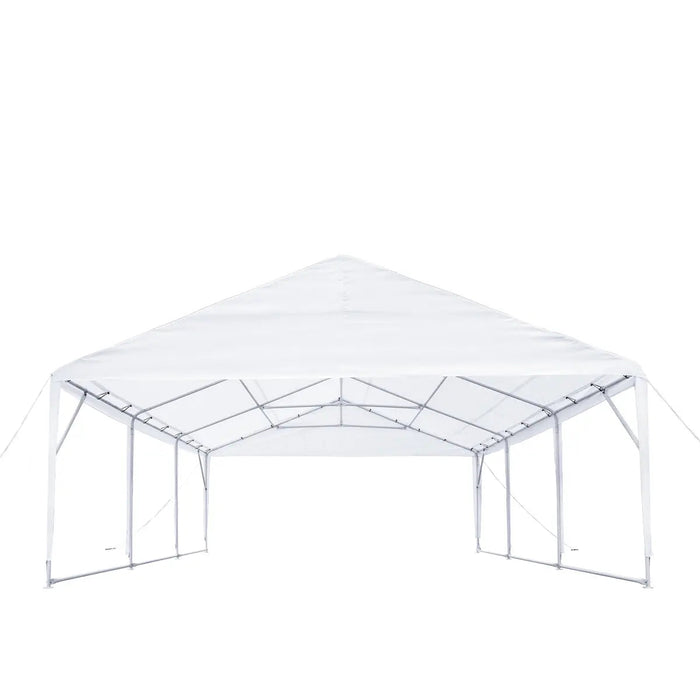 20’ x 20’ Heavy Duty Outdoor Party Tent, PE Tarpaulin Fabric, 6’6" Overhead, 10’ Peak Ceiling, TMG-PT2020A