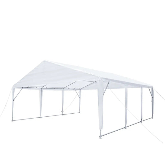 20’ x 20’ Heavy Duty Outdoor Party Tent, PE Tarpaulin Fabric, 6’6" Overhead, 10’ Peak Ceiling, TMG-PT2020A