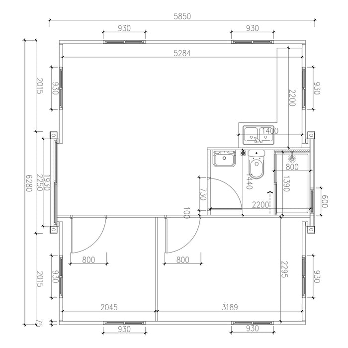 TMG-SCE20 20' expandable container home, fire-resistant and rodent-proof modular living unit
