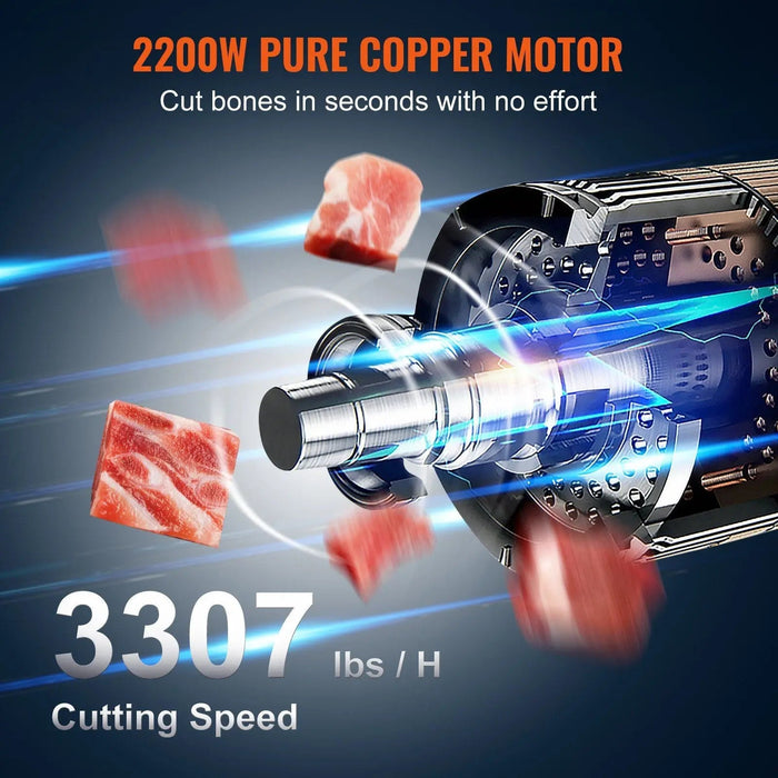 2200W Electric Meat Bandsaw, Up to 8.7" Cutting Thickness, Stainless Steel, 3300lbs of Meat/ hr, DOBA-EMB9