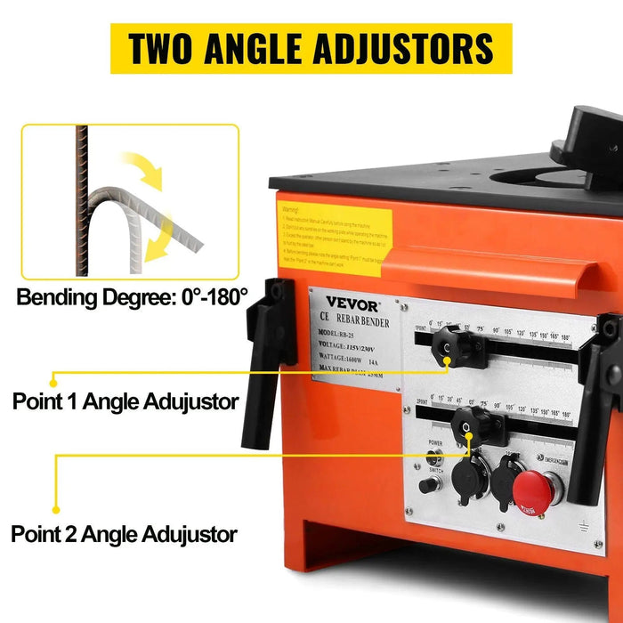 25mm Rebar Bender, Efficient Electric Tool for Bending Steel Rods, DOBA-RB25