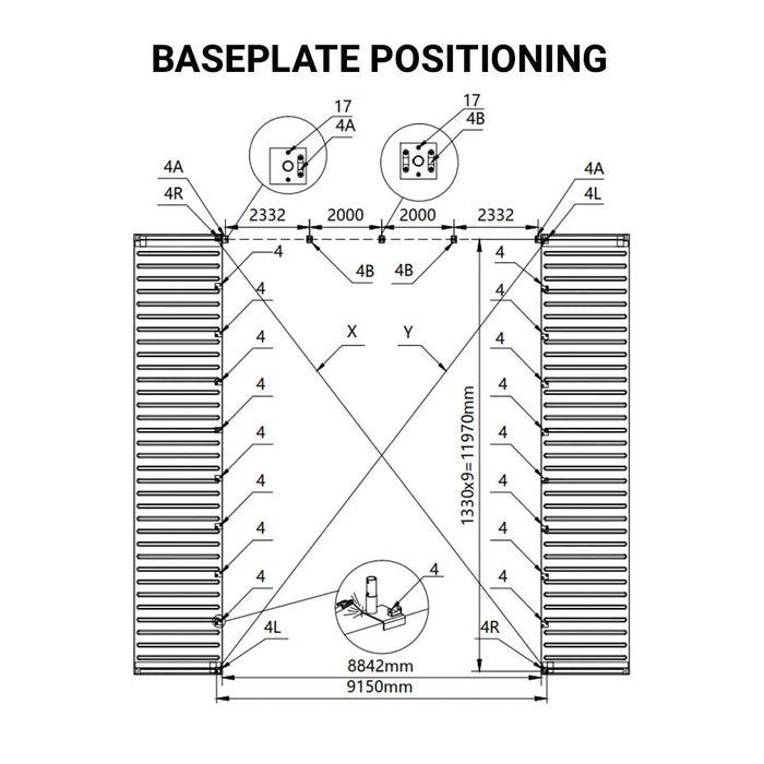 30' x 40' PVC Fabric Container Peak Roof Shelter with End Wall & Partial Front Drop Pro Series, Fire Retardant, Water Resistant, UV Protected, TMG-ST3041CVF