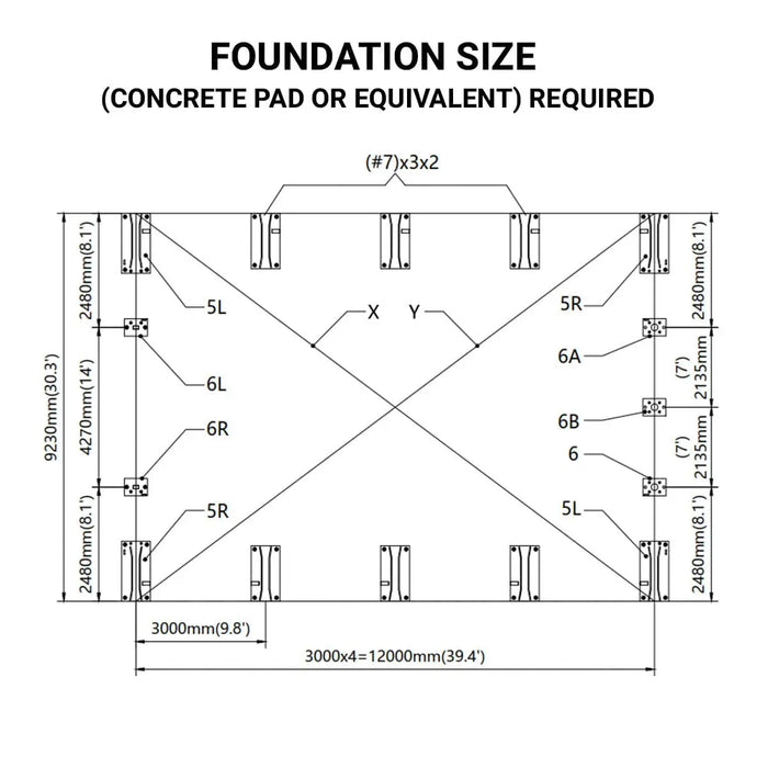 30' x 40' Dual Truss Storage Shelter with Heavy Duty 17 oz PVC Cover TMG-DT3042(Previously TMG-DT3041)