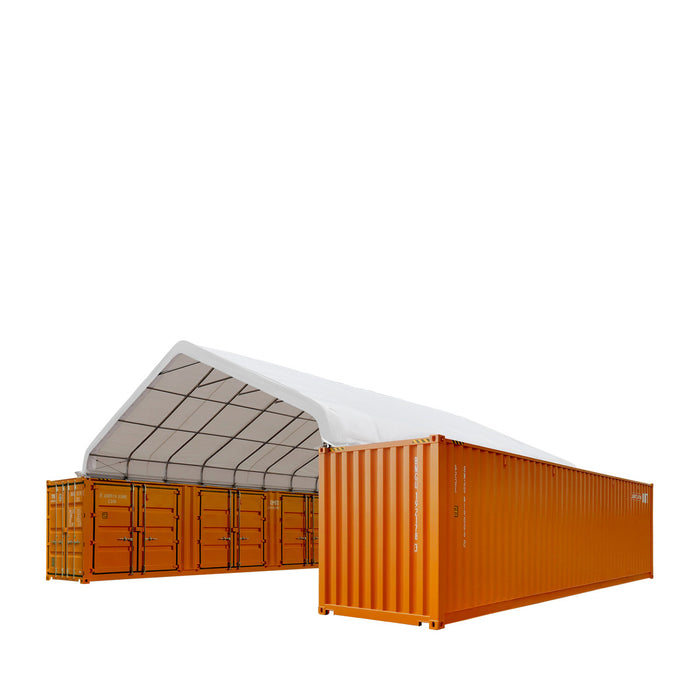 TMG Industrial 30' x 40' PVC Fabric Container Peak Roof Shelter Pro Series, Fire Retardant, Water Resistant, UV Protected, TMG-ST3042CV (Previously ST3041CV)