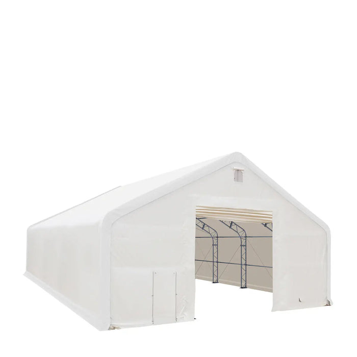 40' x 40' Dual Truss Storage Shelter with Heavy Duty 21 oz PVC Cover & Drive Through Doors, TMG-DT4041