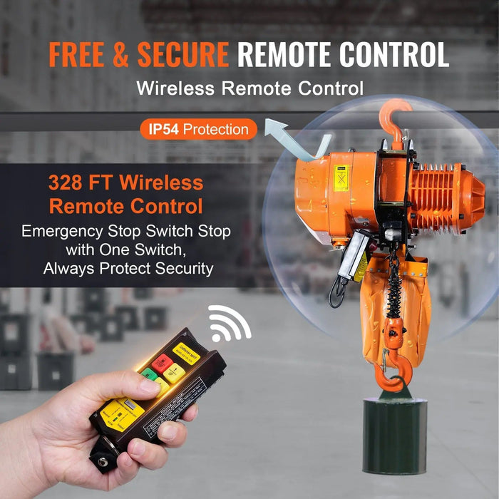 4400 LBS Wireless Electric Chain Hoist with 20 FT Lifting Height, IP54 Protection, DOBA-AHE2