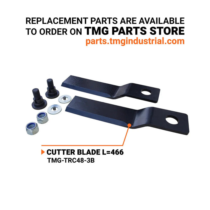 48" Rotary Cutter, 3-Point Hitch, 20-60 HP Tractors, 540 RPM, Slip Clutch PTO Shaft Included, TMG-TRC48