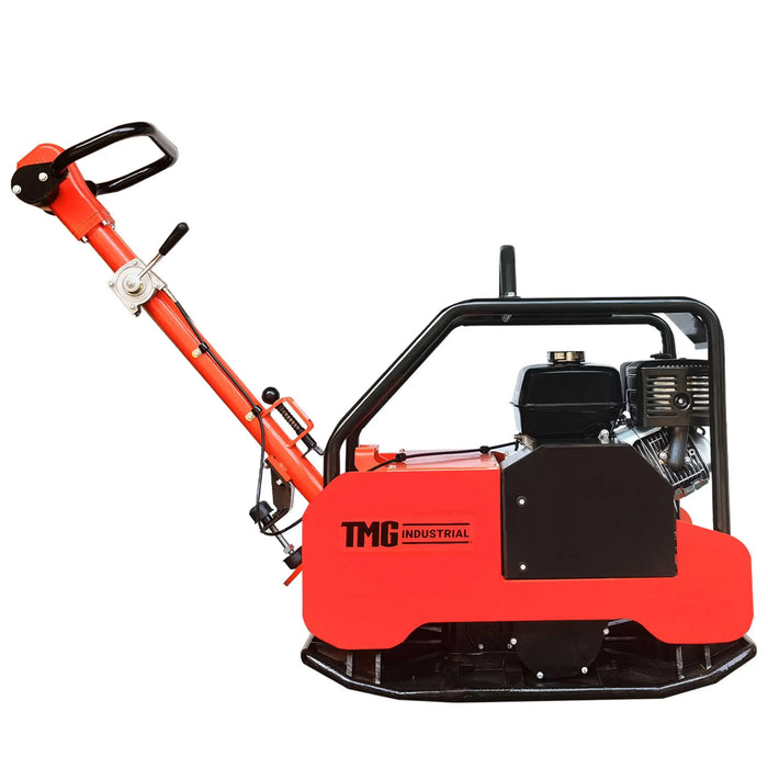TMG-PC50H plate compactor with 50 kN (11,240 lbf) force and 13 HP Honda GX390 engine, built for heavy-duty ground compaction on soil, gravel, and asphalt.