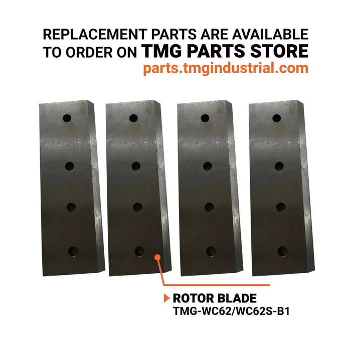 6 Inches PTO Wood Chipper, 6" Chipping Capacity, Category 1 Hookup, 30-75 HP Tractor, PTO Shaft Included, TMG-WC62