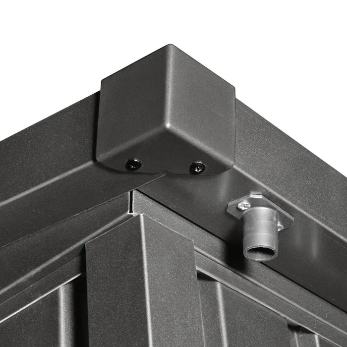 TMG-MS0608-PRO 6x8 Pro Series galvanized metal shed with 79 inch apex roof, vents, and 50x68 inch lockable door for secure weather-resistant outdoor storage