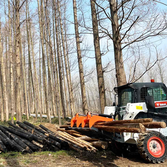 72" Skid Steer Skeleton Grapple Attachment, Universal Mount, 34" Arm Opening, 3" Tine Spacing, 2600 lb Weight Capacity, TMG-SG73