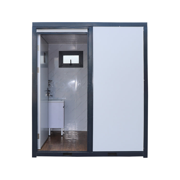TMG-FTB76 portable shower bathroom, 7’, glass shower, ceramic toilet
