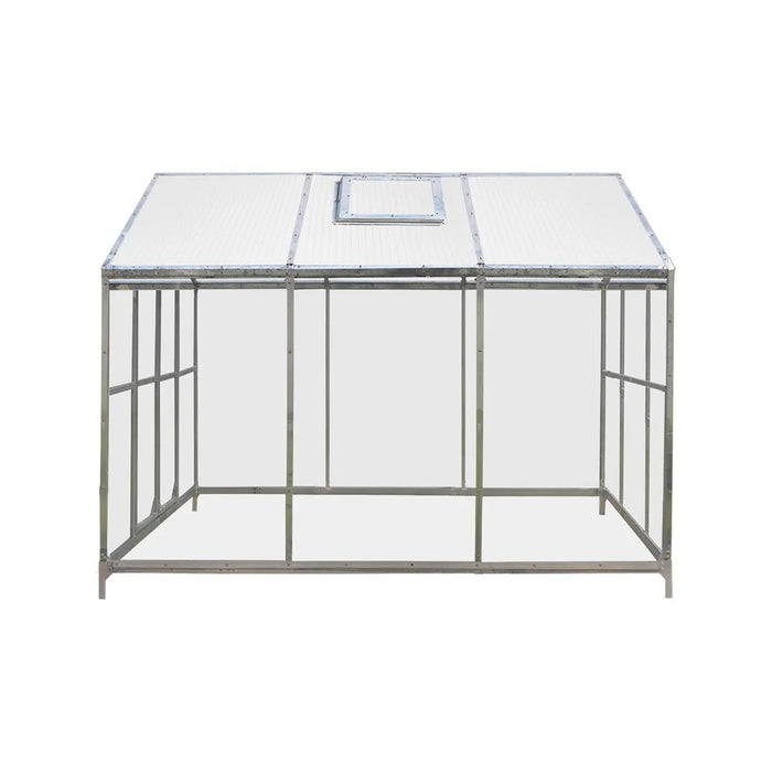 8' x 10' Greenhouse with Galvanized Steel Frame, Polycarbonate Twin-Wall Roof and Crystal-Clear Solid Walls TMG-GH811