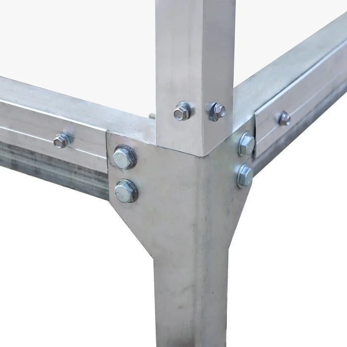 8' x 20' Greenhouse with Galvanized Steel Frame, Polycarbonate Twin-Wall Roof and Crystal-Clear Solid Walls TMG-GH821