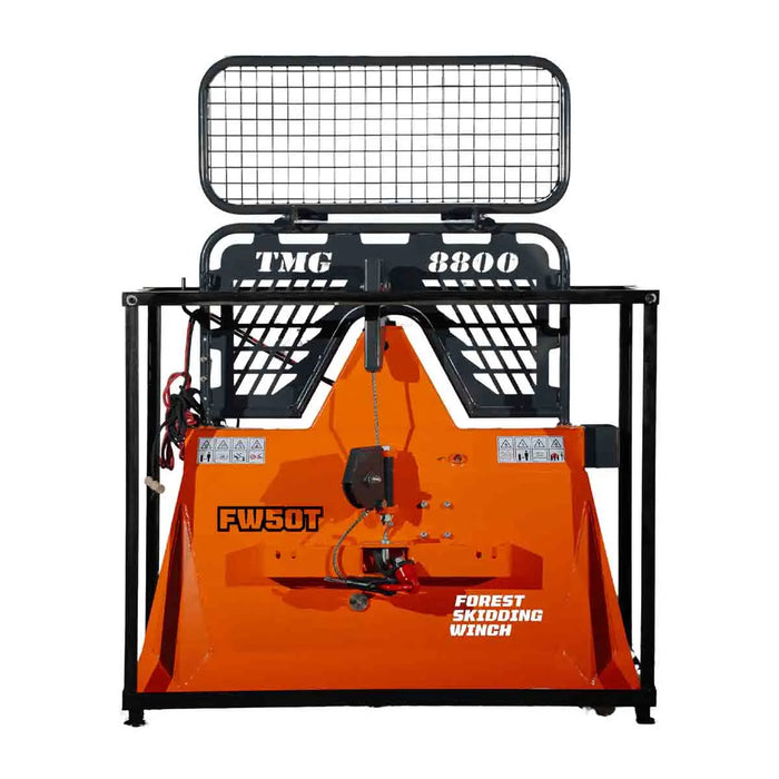 8,800-lb Skidding Winch Pro – Attachment for 30-50 HP Tractors, 3-Point Hitch, 200' Steel Cable TMG-FW50T TMG Industrial