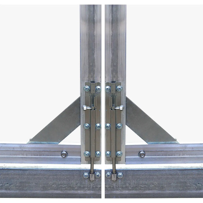 8' x 10' Greenhouse with Galvanized Steel Frame, Polycarbonate Twin-Wall Roof and Crystal-Clear Solid Walls