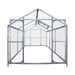8' x 10' Greenhouse with Galvanized Steel Frame, Polycarbonate Twin-Wall Roof and Crystal-Clear Solid Walls