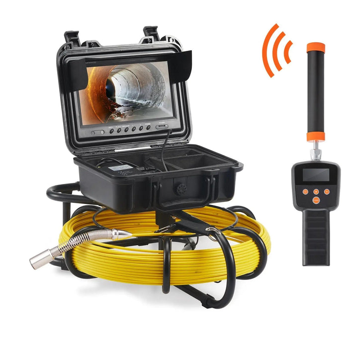 9" Sewer Inspection Camera, 512Hz Locator, DVR 165ft Range, 12 LED Lights, 16GB SD Card, DOBA-SIC9