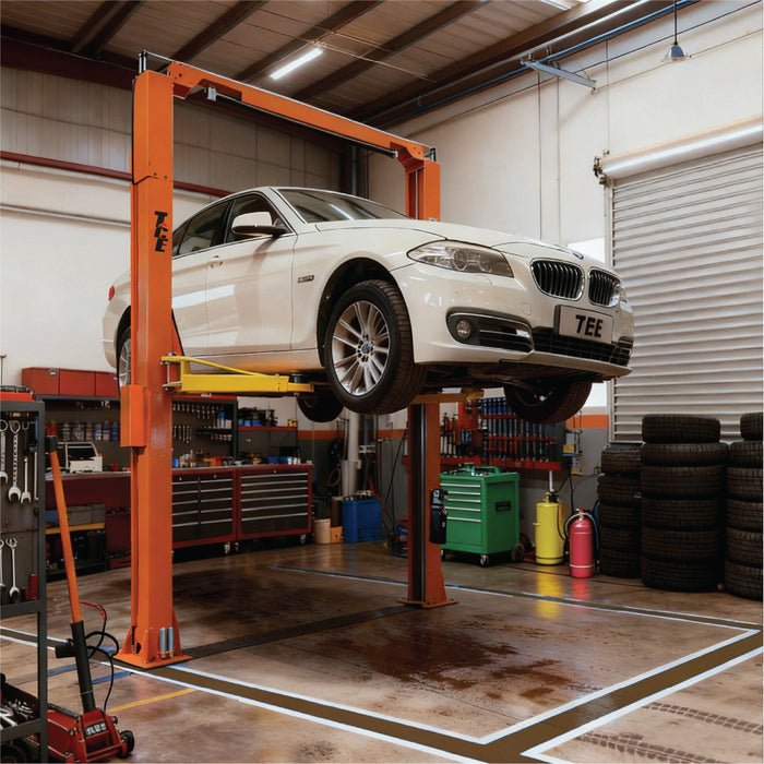 ALI Certified 10,000 lb Two-Post Overhead Auto Lift, Asymmetric/Symmetric Arms, 79" Lift Height, 166" Cross Beam TMG-TO2586