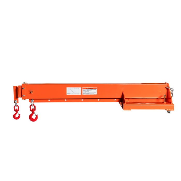 TMG-FJC66 Forklift Telescoping Jib Crane with 6600 lb capacity, adjustable 30” to 138” boom and lock pin shaft