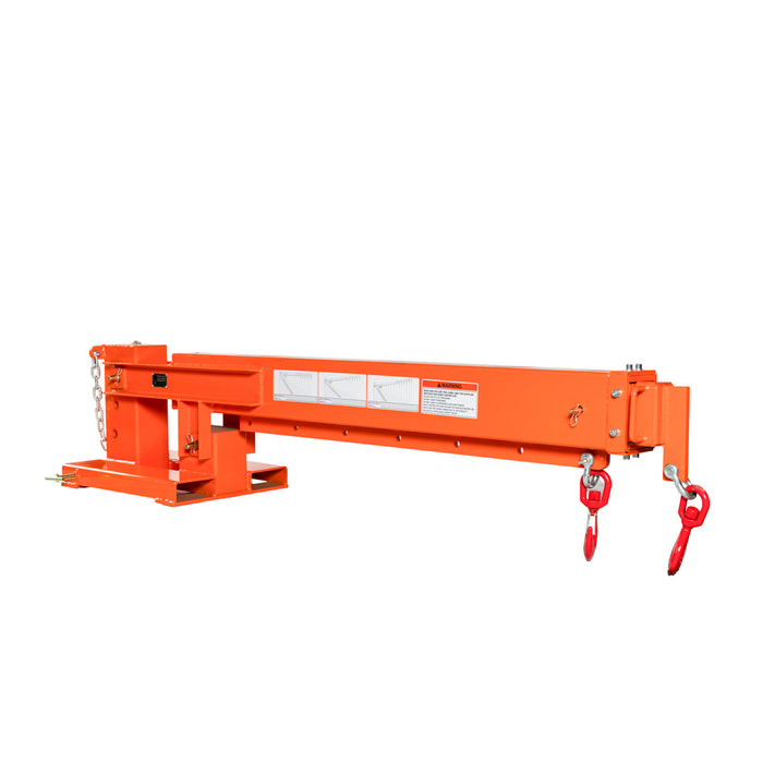 TMG-FJC66P Forklift Telescoping Pivoting Jib Crane, 6600 lb capacity with adjustable 30”-138” boom and lock pin safety