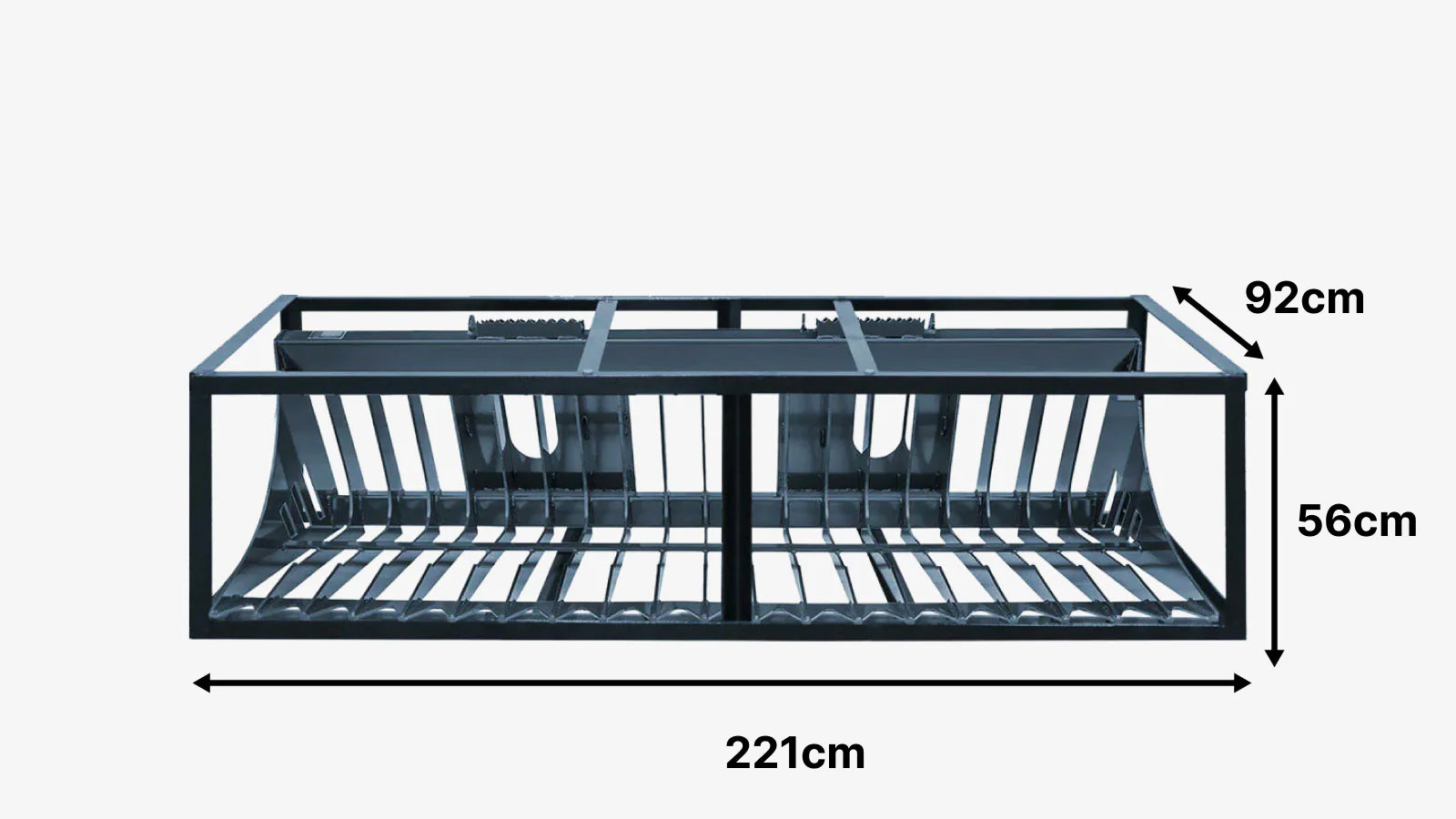 2.2 m Skid Steer Rock Skeleton Bucket Attachment, 100mm (4