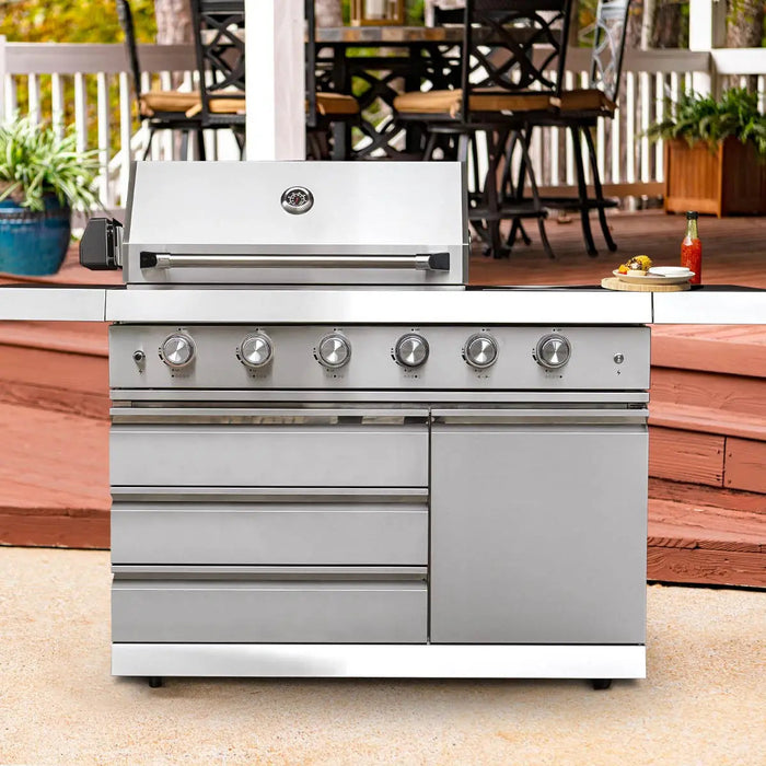 Outdoor Gas Grill, 3 Cooking Grids, Warming Rack, Spacious Cooking Area, 4 Main Burners, CSA Certified, TMG-LKS06