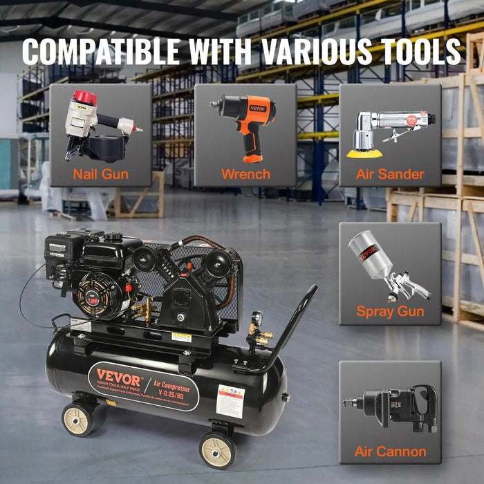 21 Gallon Tank Gas Air Compressor, 7HP, Portable Heavy-Duty Design, DOBA-AC21G