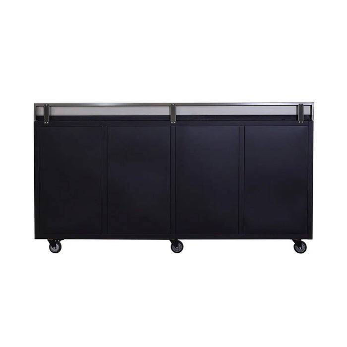 Pro Series 7-Ft 12-Drawer Workbench with Stainless Steel Top, Ball Bearing Double Slides & Casters, TMG-WB712