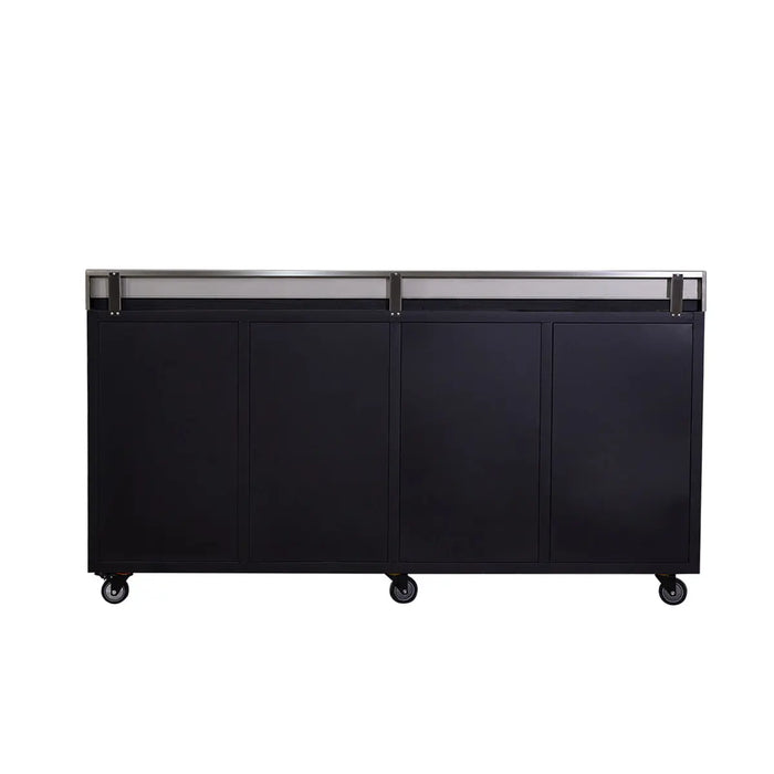 Pro Series 7-Ft 17-Drawer Workbench with Stainless Steel Top, Ball Bearing Double Slides & Casters, TMG-WB717