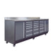 Pro Series 9-Ft 18-Drawer Workbench with Stainless Steel Top, Ball Bearing Double Slides & Casters, TMG-WB918