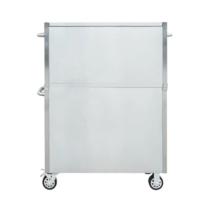 Pro Series 41” Stainless Steel Tool Chest Cabinet – 14 Drawers, Top Lid, and Caster Wheels, TMG-SC4114