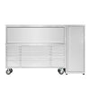 Pro Series 72” Stainless Steel Tool Chest – 15 Drawers, Casters & Side Cabinet TMG-SC7215