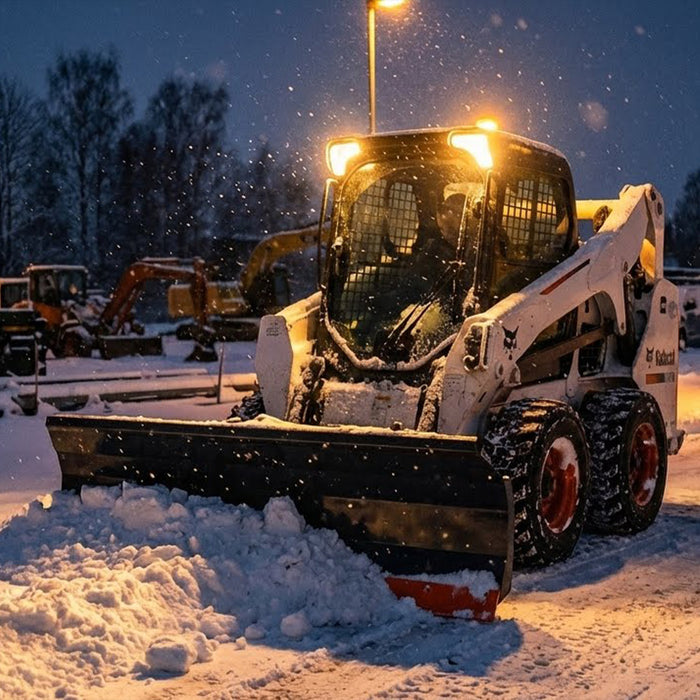 86" Skid Steer Dozer Blade/Snow Plow Pusher, 30° Left & Right, Bolt-On Cutting Edge, Adjustable Skid Shoes, Universal Quick Mount, TMG-DB86 TMG Industrial