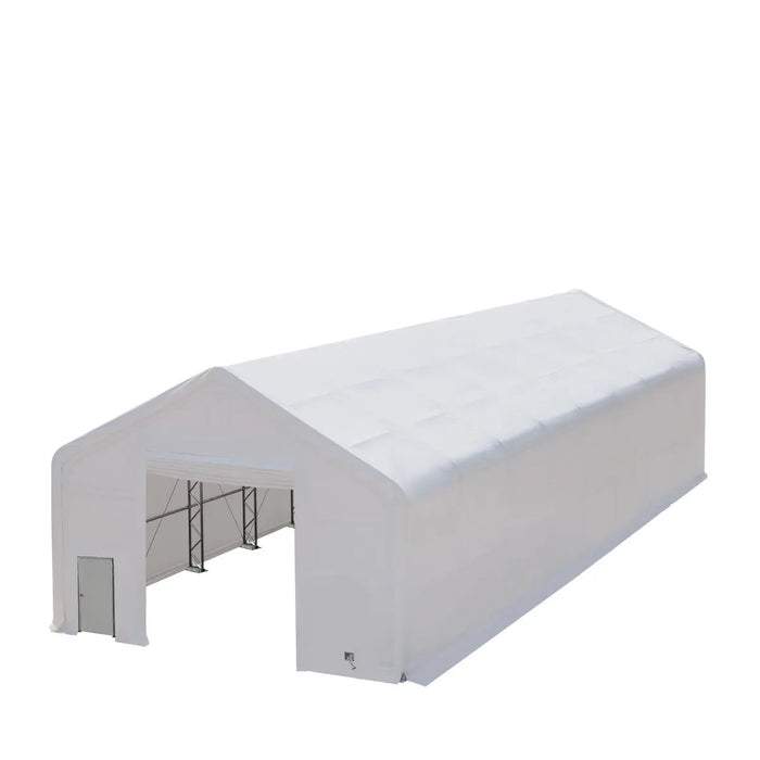 30' x 80' Dual Truss Storage Shelter with Heavy Duty 17 oz PVC Cover & Drive Through Doors, TMG-DT3082 (Previously TMG-DT3081) - TMG Industrial