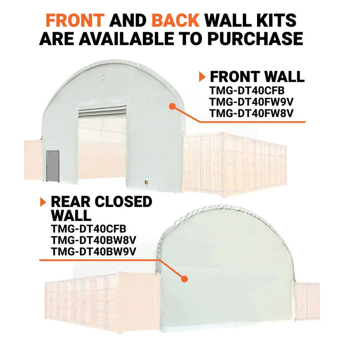 40' x 40' Dual Truss Container Shelter with Heavy Duty 21 oz PVC Cover, TMG-DT4041C (Previously DT4040C) - TMG Industrial