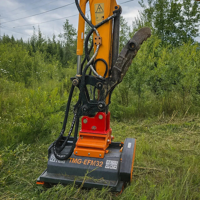 810 mm (32″) Flail Mower Brush Cutter for Mini to Midsize Excavators and Backhoes, TMG‑EFM32 TMG Industrial