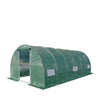 3 x 6 m Tunnel Greenhouse Grow Tent with Ripstop Leno PE Cover, Roll-up Door and Windows, TMG-GH1020R