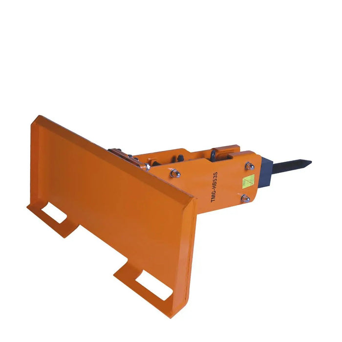 TMG Industrial 30-70 HP Skid Steer Hydraulic Breaker, 2” Moil Point Chisel, 350 J Impact Energy, Universal Mount, TMG-HB53S