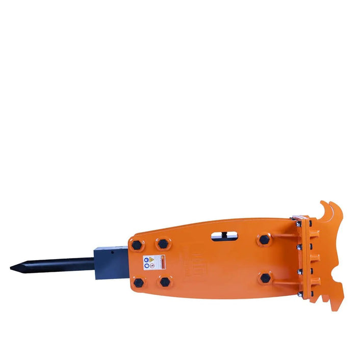TMG Industrial 6-9 Ton Excavator/Backhoe Hydraulic Breaker, Quick Change (Q/C) Lugging, 3” Moil Point Chisel, 785 J Impact Energy, TMG-HB90Q