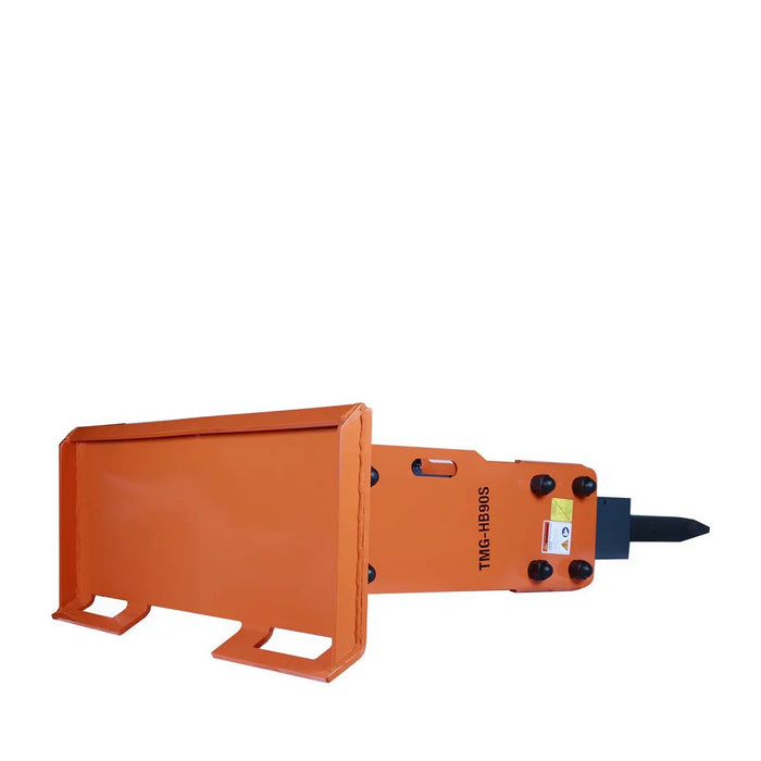 TMG Industrial 45-100 HP Skid Steer Hydraulic Breaker, 3” Moil Point Chisel, 785 J Impact Energy, Universal Mount, TMG-HB90S