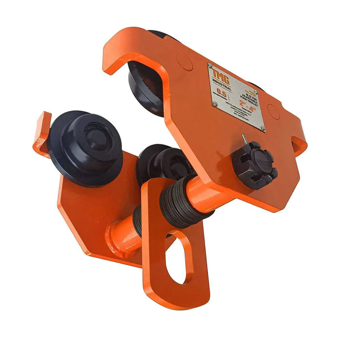 TMG Industrial 0.5 Ton Adjustable Push Trolley, Fits 2” to 4” Width I-Beam, ANSI/ASME B30.11/B30.17 Standards, TMG-AGT05