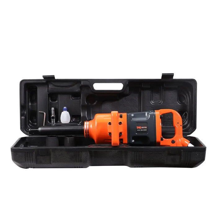 TMG Industrial 1” Drive 2200 ft-lb Pneumatic Extended Impact Wrench Hammer, Aluminum Alloy Housing, 8” Anvil, 175 PSI, TMG-ATW22E