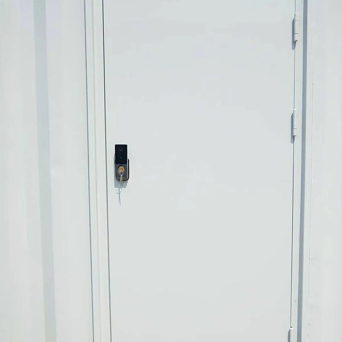 TMG Industrial 10’ Custom Built Steel Container Office, 57 Sq-Ft Working Area, 3 Ergonomic Office Chairs, TMG-SCO10